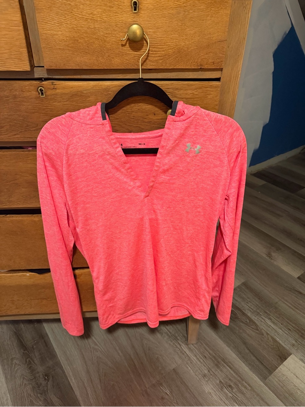 Under Armour Women's Neon Coral V-Neck Lightweight Hoodie